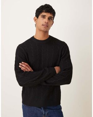 Abercrombie & Fitch Wool Blend Cable Knit Jumper - Black