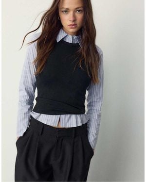 Stradivarius Basic Fitted Top - Black