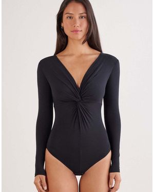 Intimissimi Sensual Attitude Long-Sleeved Bodysuit - Black