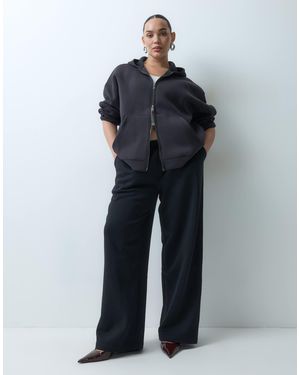 ASOS Asos Design Curve Wide Leg Brushback Trackies - Blue