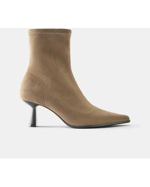 Pull&Bear High-heel Ankle Boots - White