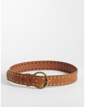 Mango Teen Riem Met Studs - Bruin