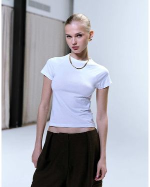 Noisy May Regular Fit Cap Sleeve T-shirt - White