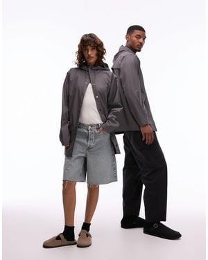 Rains 12010 Unisex Waterproof Short Hooded Jacket - White