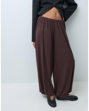 ASOS Pantalon ballon oversize en jersey fluide couleur chocolat - Marron