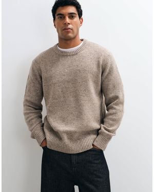 Jack & Jones Selected strukturierter pullover aus wollmix - Grau