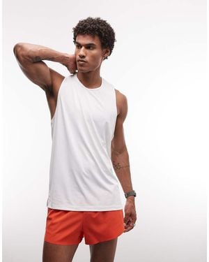 4505 Nylon Performance Mesh Quick Dry Racer Back Running Tank Top - White