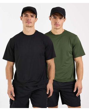 4505 Icon Quick Dry Mesh Training T-shirt 2 Pack - Black