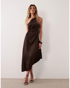 Y.A.S One Shoulder Exagerrated Pleat Maxi Dress - Multicolor