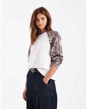 ASOS Raglan Long Sleeve Top - White