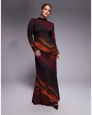 Tfnc Plus Long Sleeve Maxi Dress - Purple