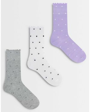JJXX – 3er-pack gepunktete socken - Weiß