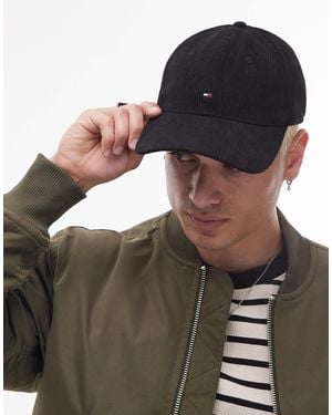 Tommy Hilfiger Flag Logo Cord Cap - Black