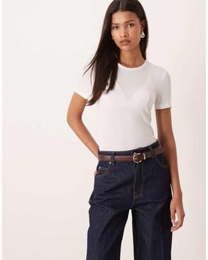 Aware T-Shirt A Coste Bianca - Blu