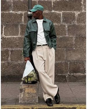 Bershka Super Baggy Tailored Fit Trousers - Black