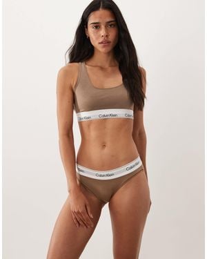 Calvin Klein Icon bikini-slip aus baumwoll-modal - Braun