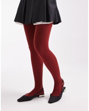 Pretty Polly 60 Denier Opaque Tights - Red
