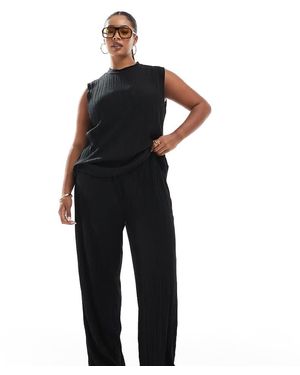 Vero Moda Plisse Trouser Co-ord - Black