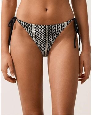 Oysho Medium-coverage Crochet Bikini Briefs - Brown