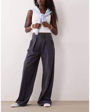 Mango Pleat Front Tailored Pants - Blue