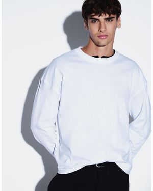 Weekday Oversized Long Sleeve T-shirt - White