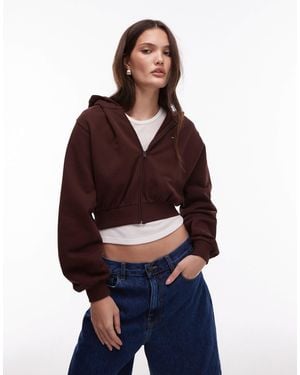 Tommy Hilfiger Crop Zip Through Hoodie - Red