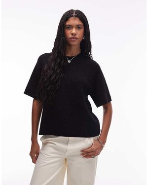 ARKET Jersey De Manga Corta De Mezcla De Lana Y Lana De Alpaca De - Negro