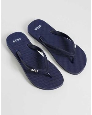 BOSS Boss Classic Logo Flip Flops - Blue