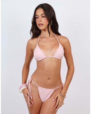 SIMMI Chevron Tie Side Bikini Bottoms - Pink