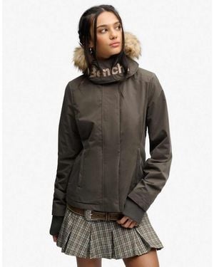 Bench x Superdry & Co Faux Fur Hooded Windcheater Jacket - Green