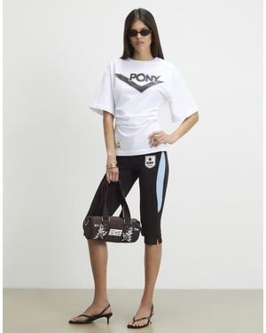 River Island Pony Ruched Side T-Shirt - White