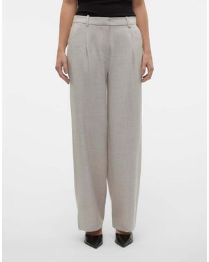 Vero Moda Pantalones De Sastre Beis De -Azul - Gris