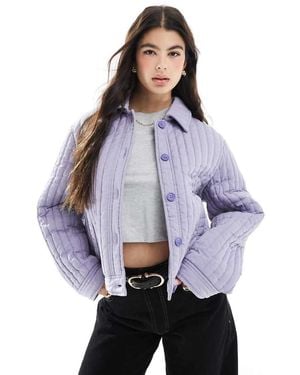 ASOS Washed Quilted Shacket - Purple