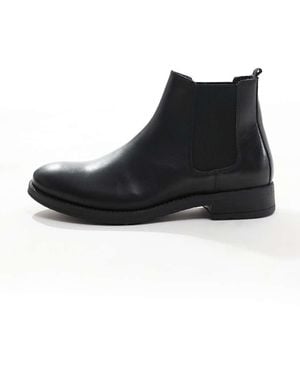 Jack & Jones Botines Chelsea De Cuero En Marrón De -Negro