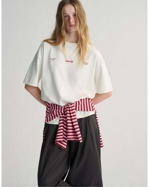 Pull&Bear Heart Graphic T-shirt - White