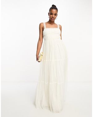 ANAYA Bridal Ruffle Tulle Maxi Dress - White