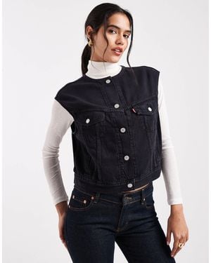 Levi's Veste sans manches blousante style vintage en jean - Bleu