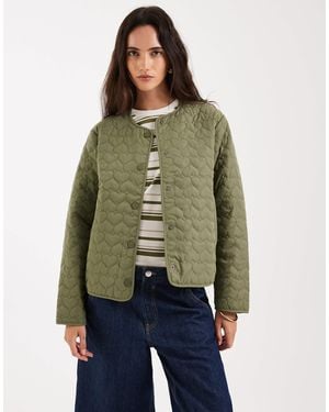 ONLY Heart Quilted Jacket - Green