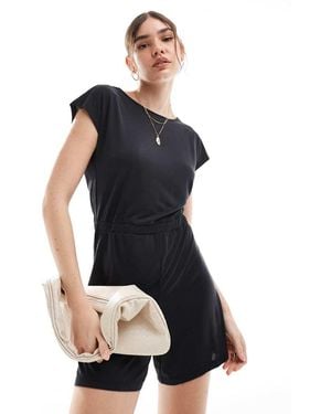 Vila Slinky V Back Detail Playsuit - Black