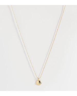 Orelia Collana Sottile Placcata 18 Carati Con Conchiglia Con Cristallo - Bianco