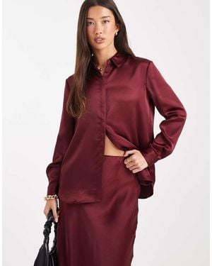 French Connection Irina Satin Shirt - Red