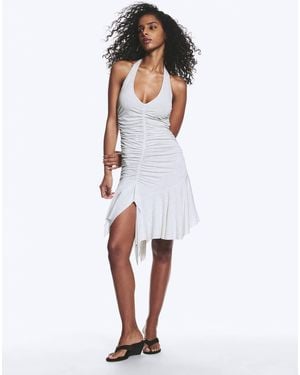 Monki Asymmetric Jersey Mini Dress - White