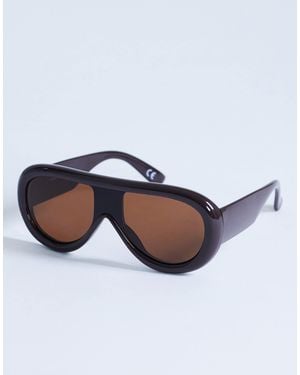 TOPSHOP Sardinia Aviator Sunglasses - White