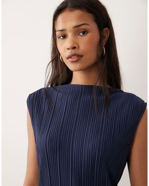 Vila Plisse Sleeveless Top Co-ord - Blue