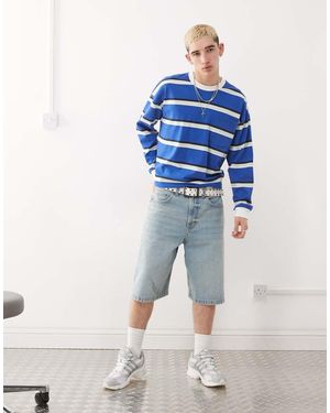 Collusion Pantaloncini Di Jeans Ampi Stile Skater Lavaggio Vintage - Blu