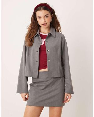 ASOS Giacca Squadrata Sartoriale Con Colletto Grigia - Grigio