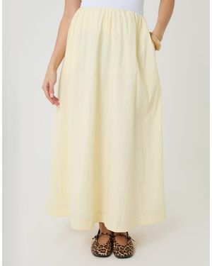 Threadbare Gathered Waist Maxi Skirt - Natural