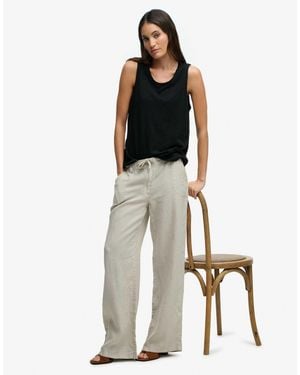 Superdry – hose aus leinen - Natur