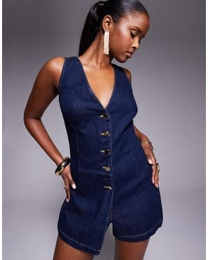 River Island – wickel-playsuit - Blau