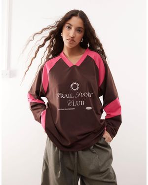 Collusion Oversized Football T-shirt - Red